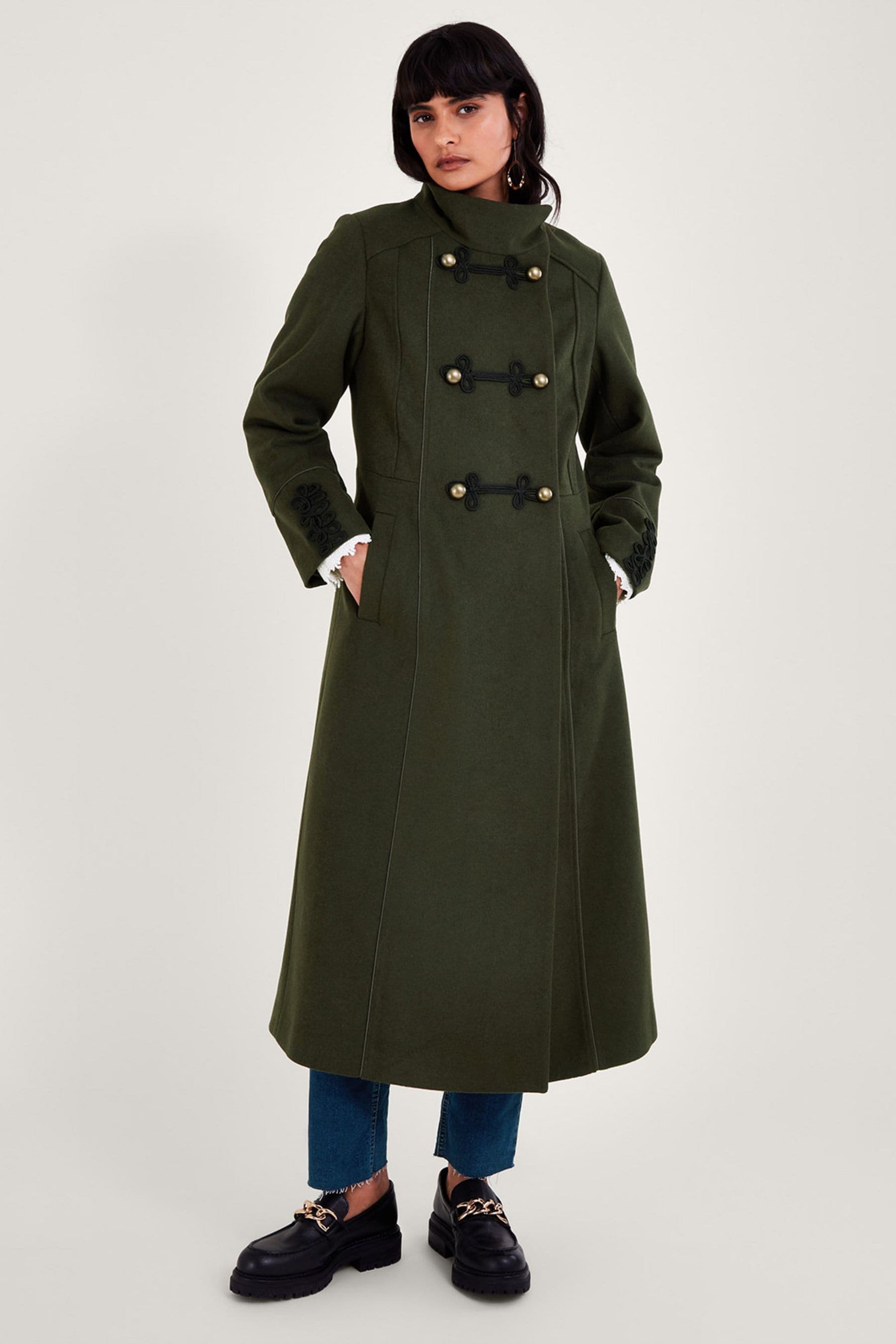 Green military coat sale