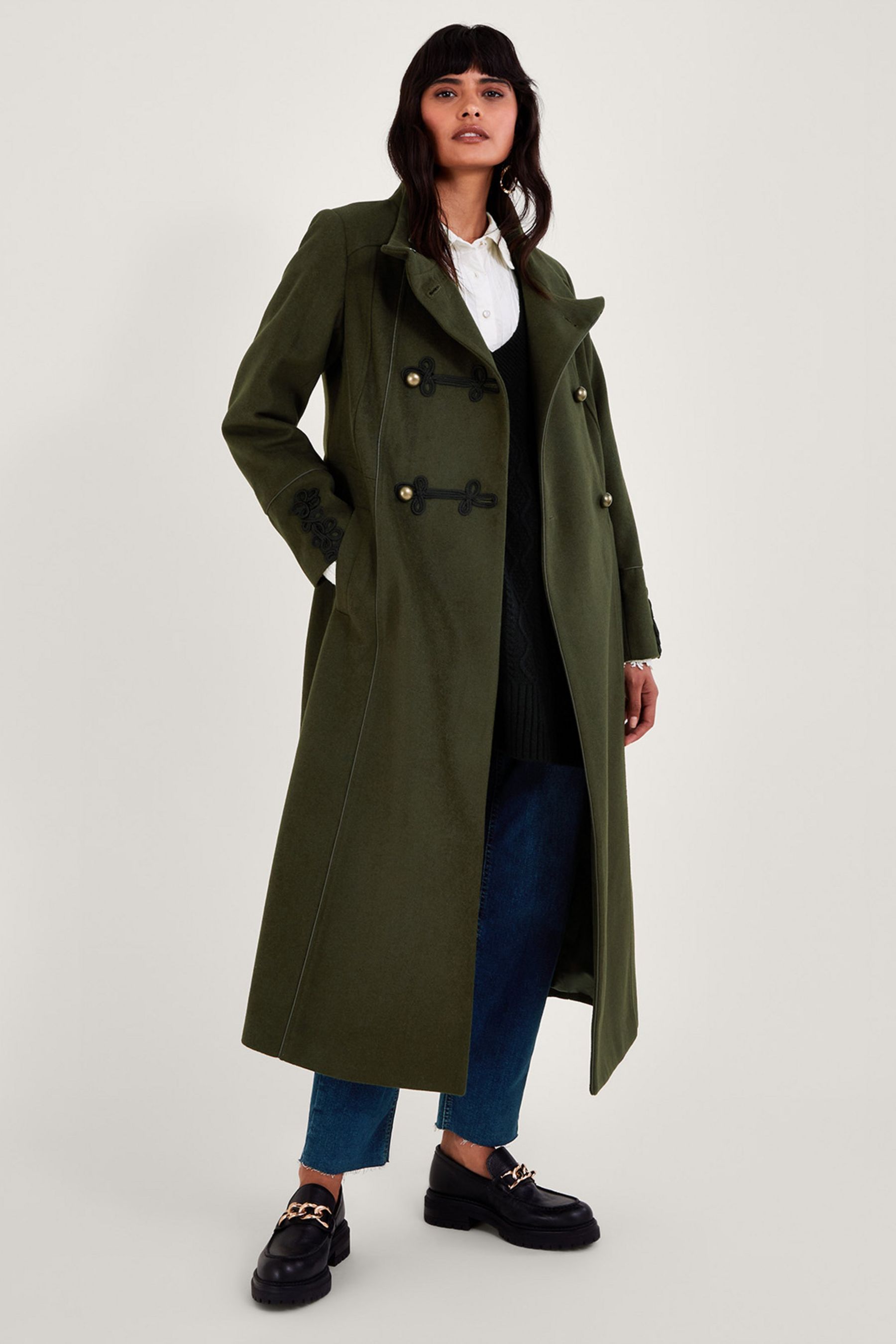 Buy Monsoon Green Mya Military Coat from Next Luxembourg
