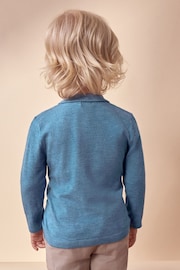 Blue Long Sleeve Cable Polo Shirt (3mths-7yrs) - Image 2 of 5