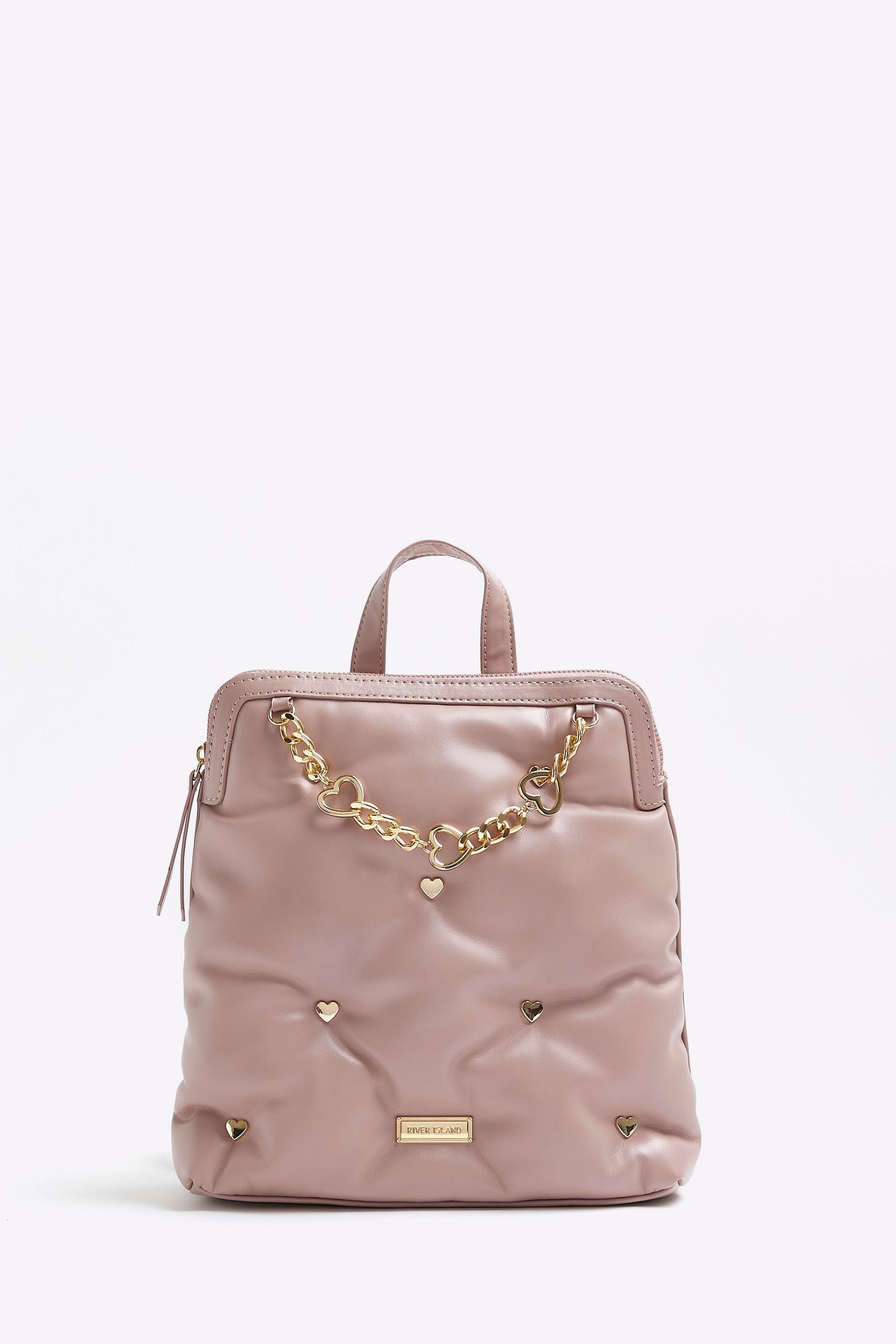 River island pink backpack hot sale