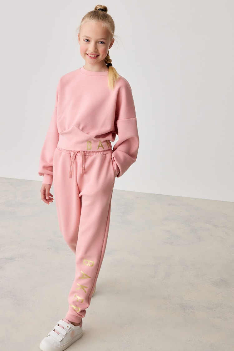 Baker by Ted Baker Pink Cropped Sweater and Jogger Set - Image 1 of 12