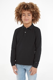 Tommy Hilfiger Kids Essential Long Sleeve Black Polo Shirt - Image 1 of 4