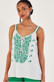 Monsoon Green Embroidered Cami Top - Image 1 of 5