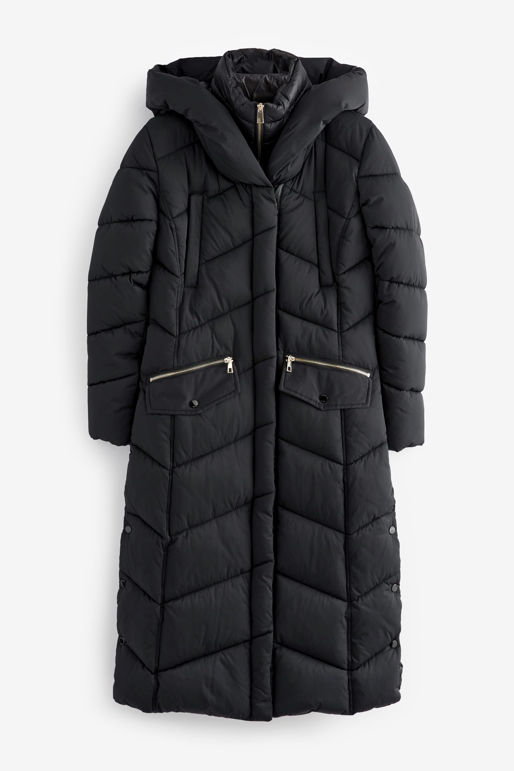 Nike black small logo longline padded jacket top
