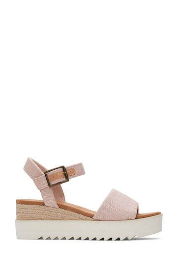 TOMS Pink Diana Sandals In Ballet Woven
