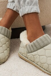 Grey Quilted Shoot Slippers - Image 2 of 7