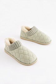 Grey Quilted Shoot Slippers - Image 3 of 7