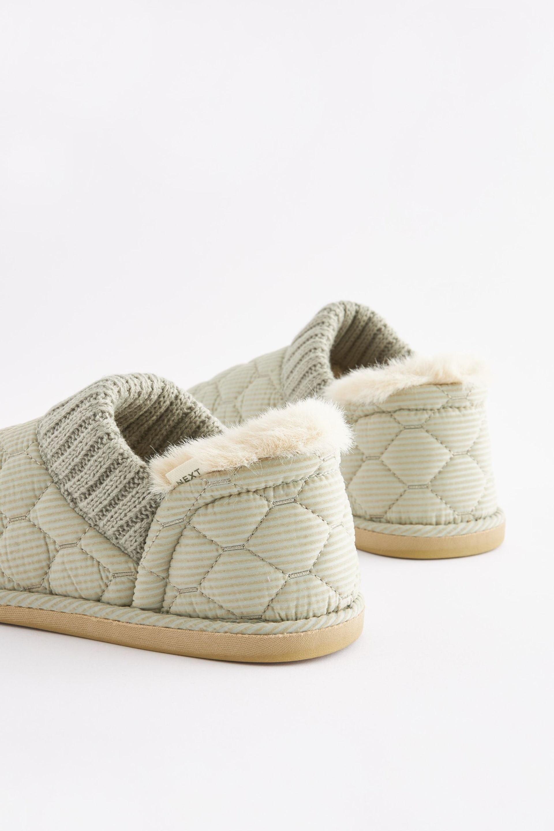Grey Quilted Shoot Slippers - Image 6 of 7