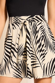 Friends Like These Black/White Woven Tie Waist Printed Shorts - Image 1 of 4