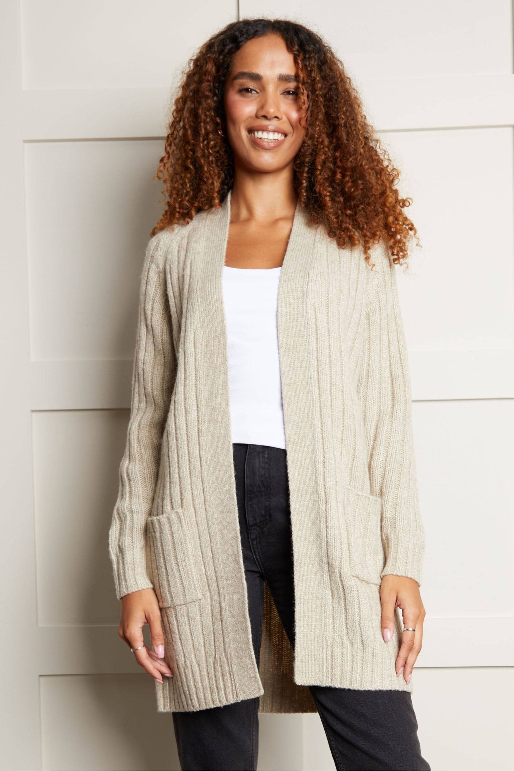 Buy Threadbare Beige Threadbare Longline Knitted Cardigan from Next Oman