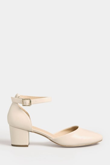 Long Tall Sally Nude Two Part Block Heel Court Shoes