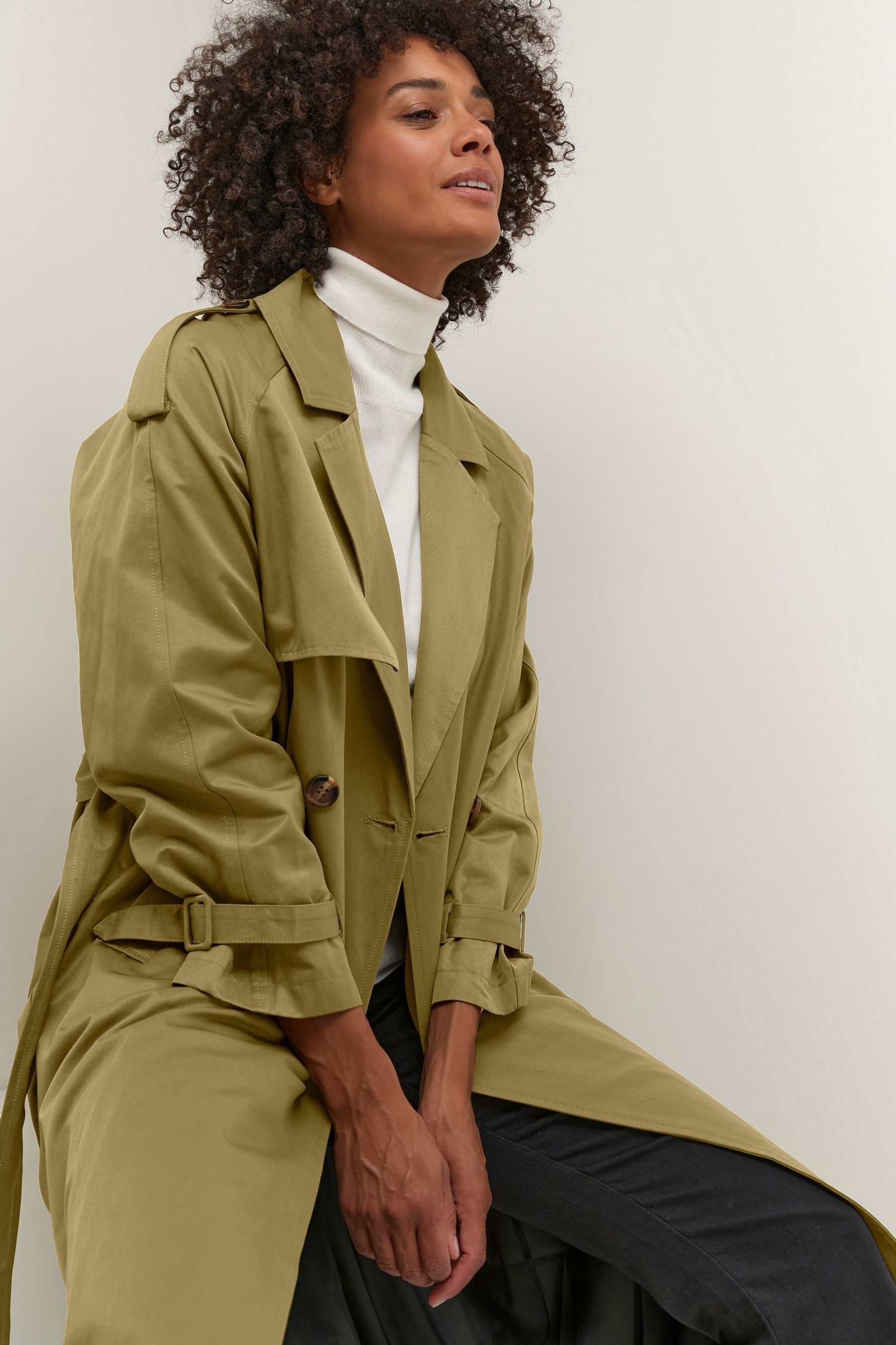 Midi length trench coat shop