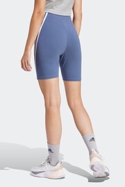 adidas Blue Sportswear Future Icons 3 Stripes Bike Shorts - Image 2 of 6