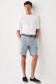 Blue Cotton Oxford Chino Shorts with Belt Included - Image 2 of 9