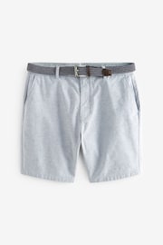 Blue Cotton Oxford Chino Shorts with Belt Included - Image 6 of 9