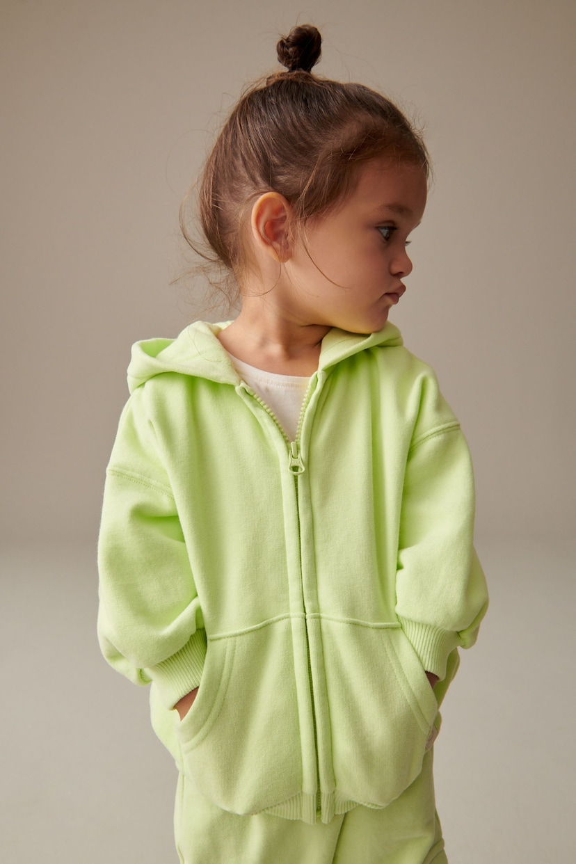 Lime Green Zip Through Hoodie (3mths-7yrs) - Image 1 of 3