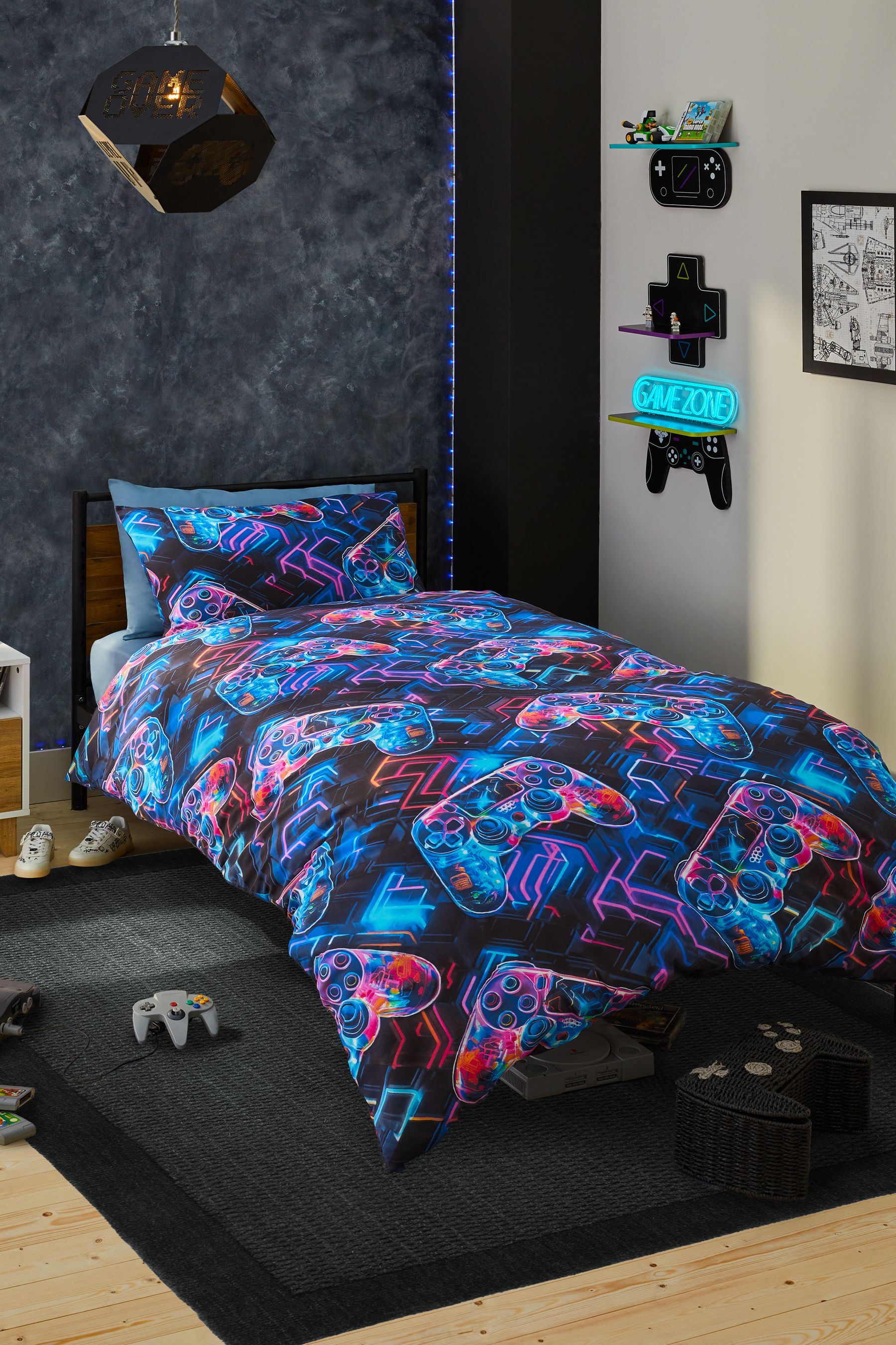 Buy Glow In The Dark Gamer Duvet Cover and Pillowcase Set from the Next UK online shop