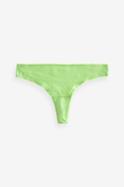 Pink/Lilac/Green/White Thong Cotton Rich Knickers 4 Pack - Image 5 of 8