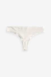 Pink/Lilac/Green/White Thong Cotton Rich Knickers 4 Pack - Image 6 of 8