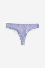 Pink/Lilac/Green/White Thong Cotton Rich Knickers 4 Pack - Image 8 of 8