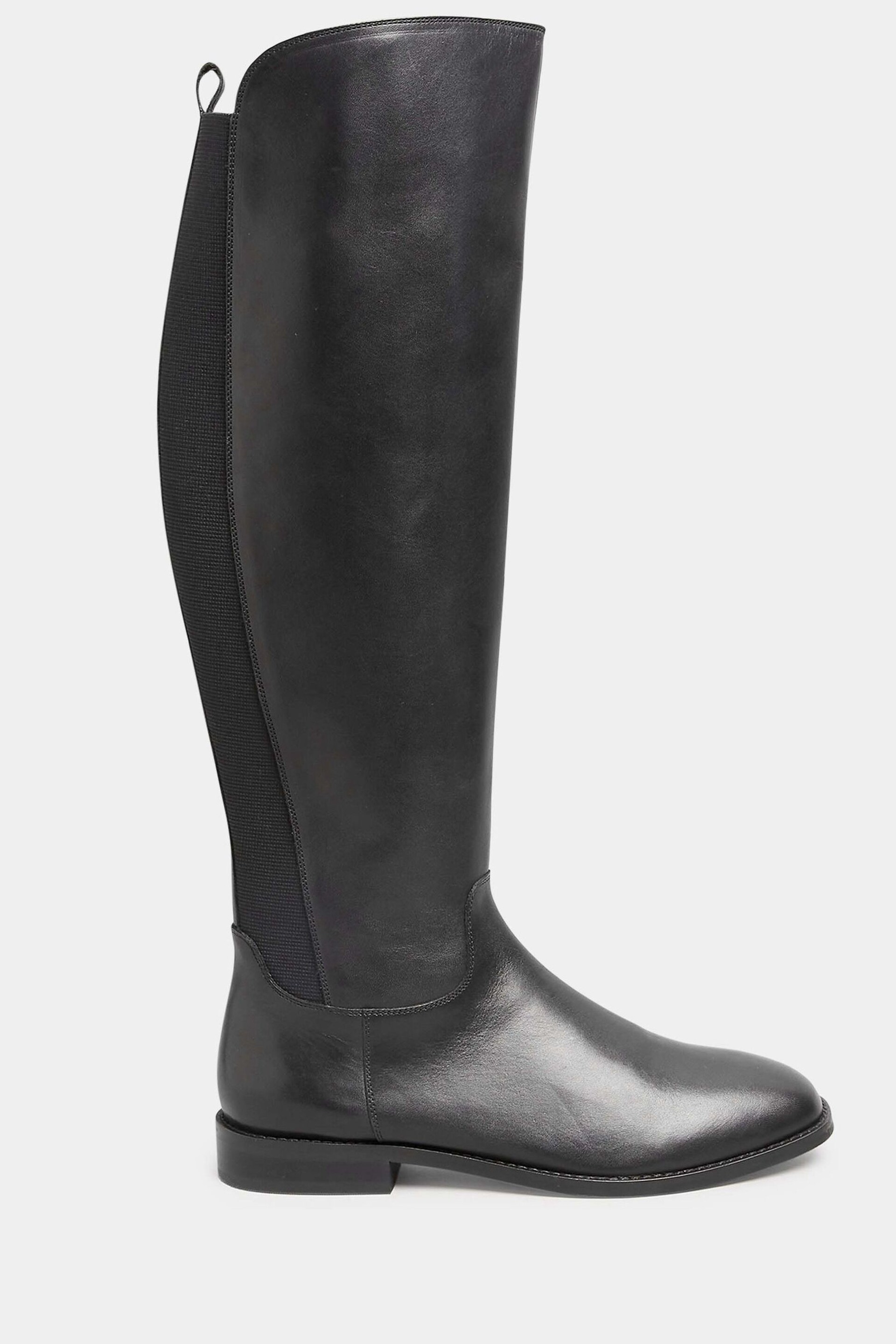 Long Tall Sally Black Leather Knee High Boots - Image 1 of 5