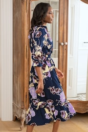 Pour Moi Navy Floral Print Maggie Recycled Dress - Image 2 of 5