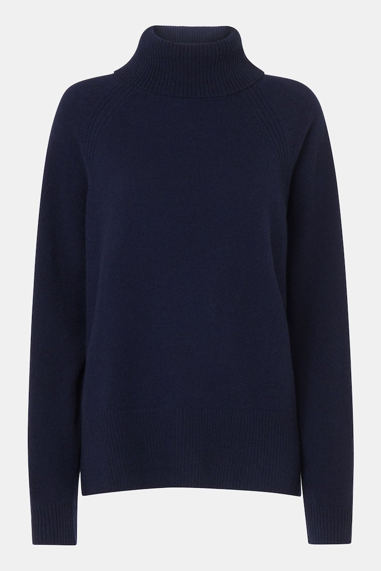 Whistles Blue Cashmere Roll Neck Jumper - Image 5 of 5