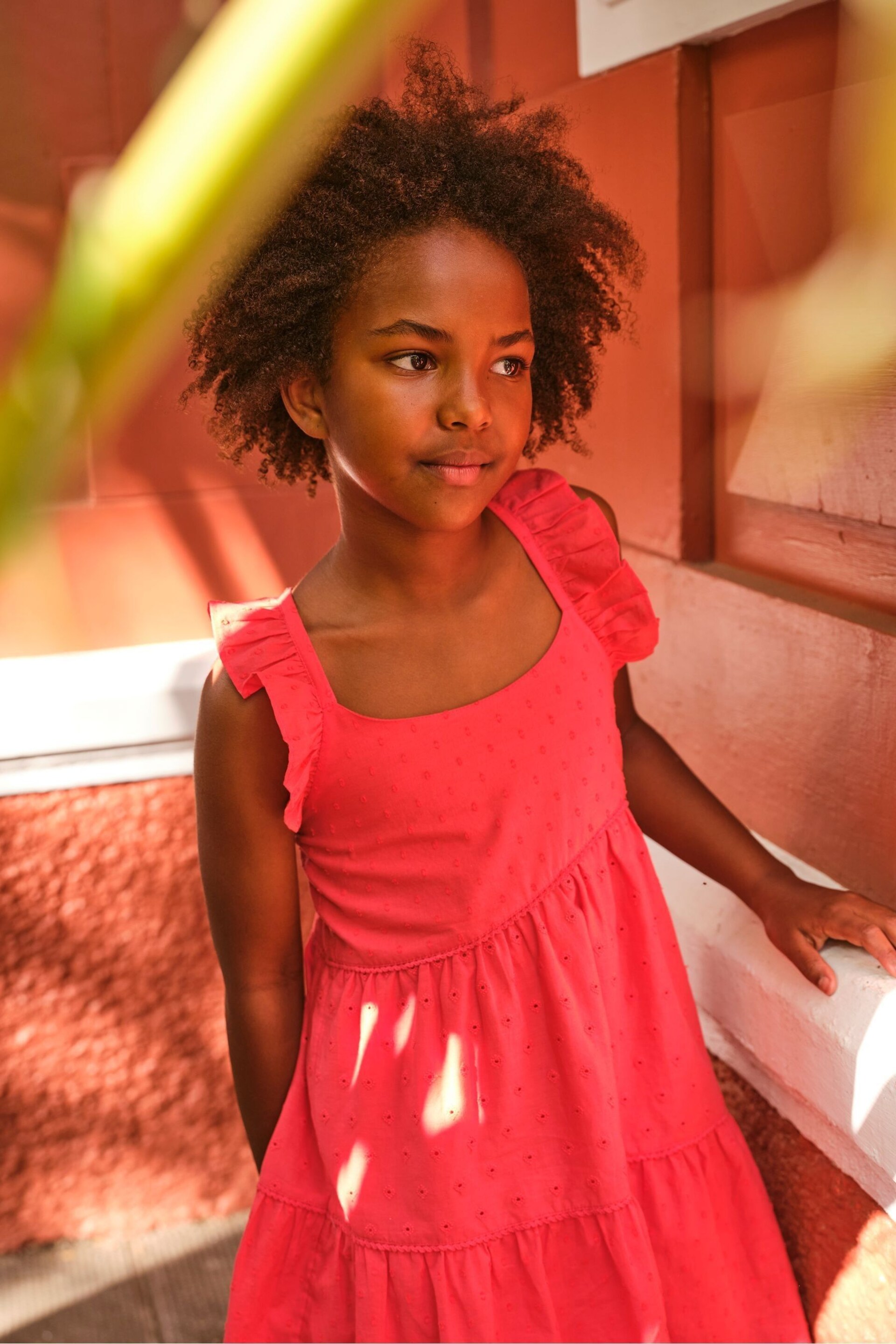 FatFace Red Frill Tiered Dress - Image 2 of 7