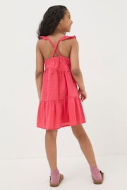 FatFace Broderie Red Frill Tiered Dress - Image 4 of 7