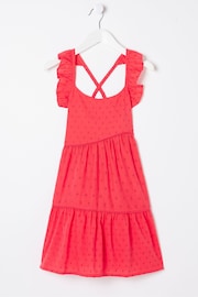 FatFace Red Frill Tiered Dress - Image 7 of 7