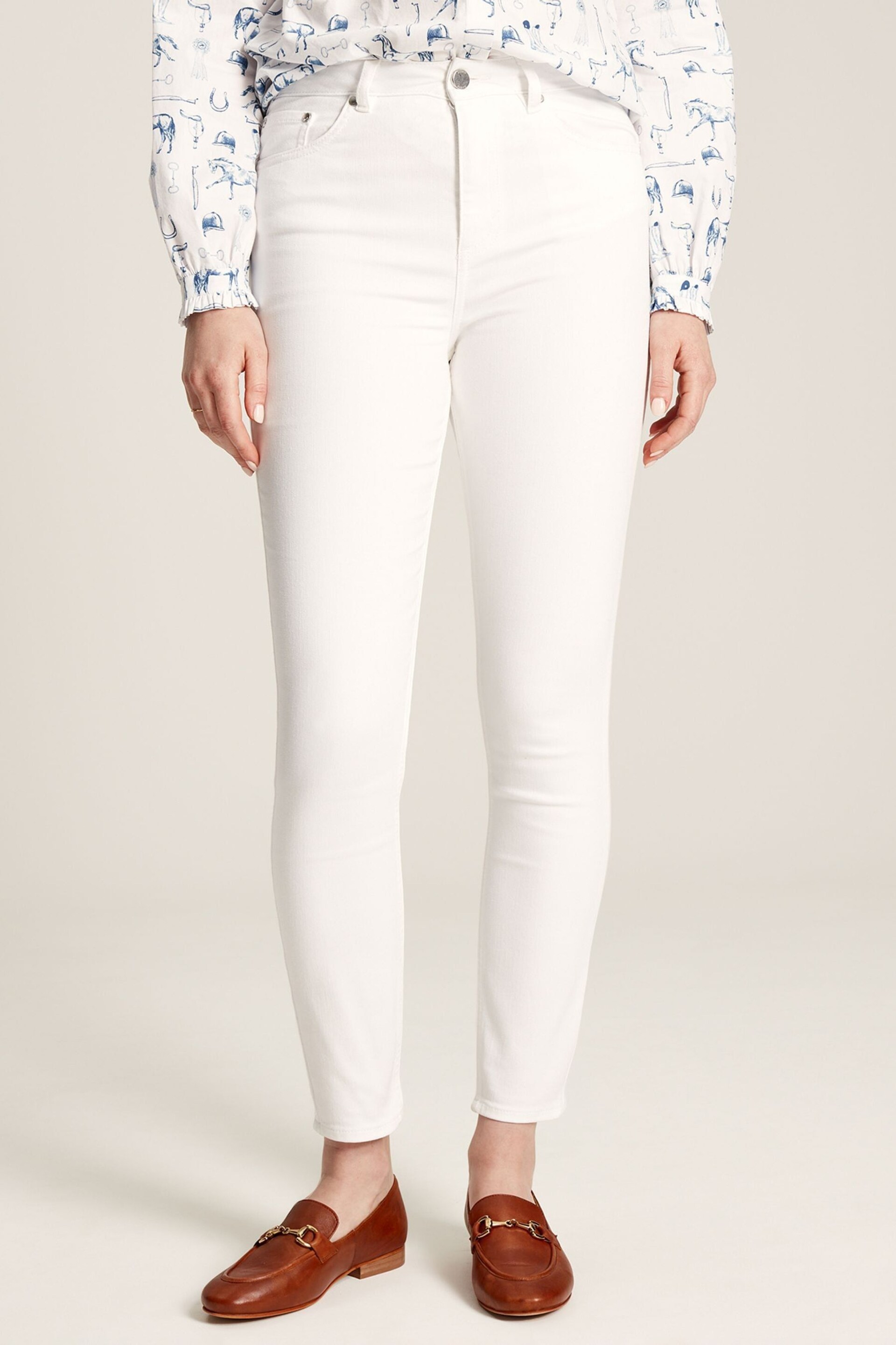 Joules White Denim Stretch Skinny Jeans - Image 1 of 6