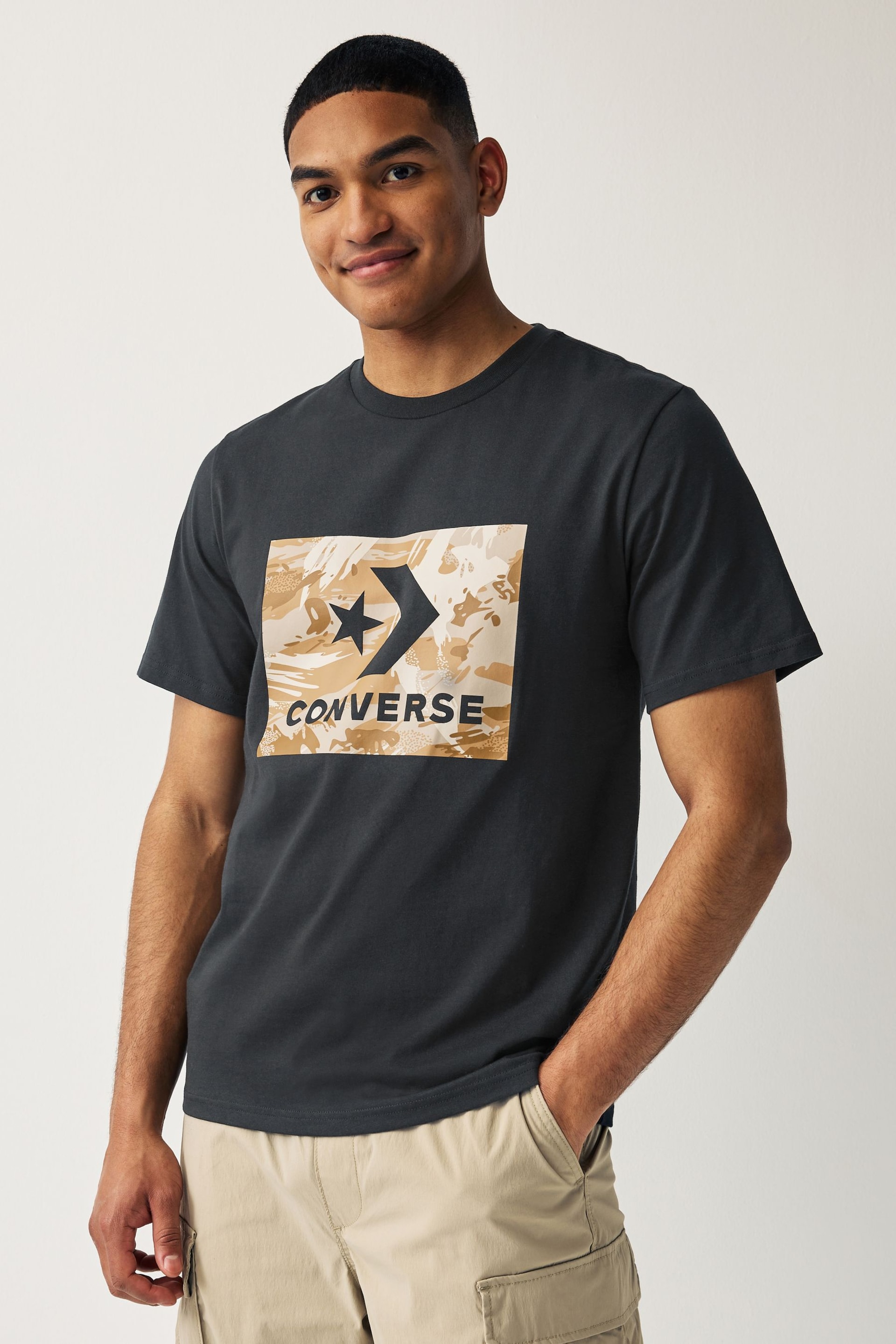 Converse Black Star Chevron Knock Out Camo T-Shirt - Image 1 of 4