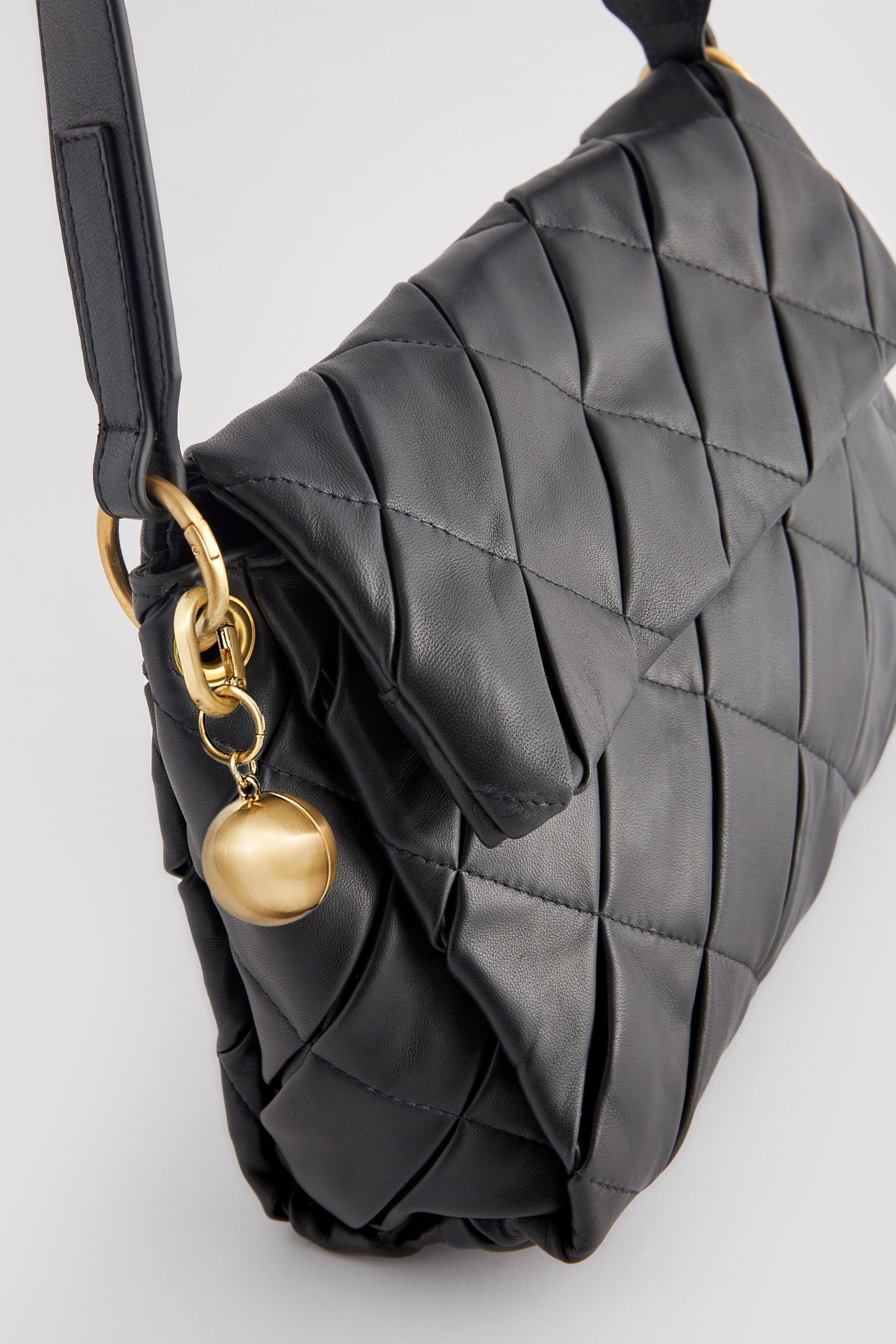 Buy Black Leather Weave Orb Shoulder Bag from Next Luxembourg