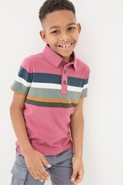 FatFace Pink Chest Stripe Polo Shirt - Image 3 of 6