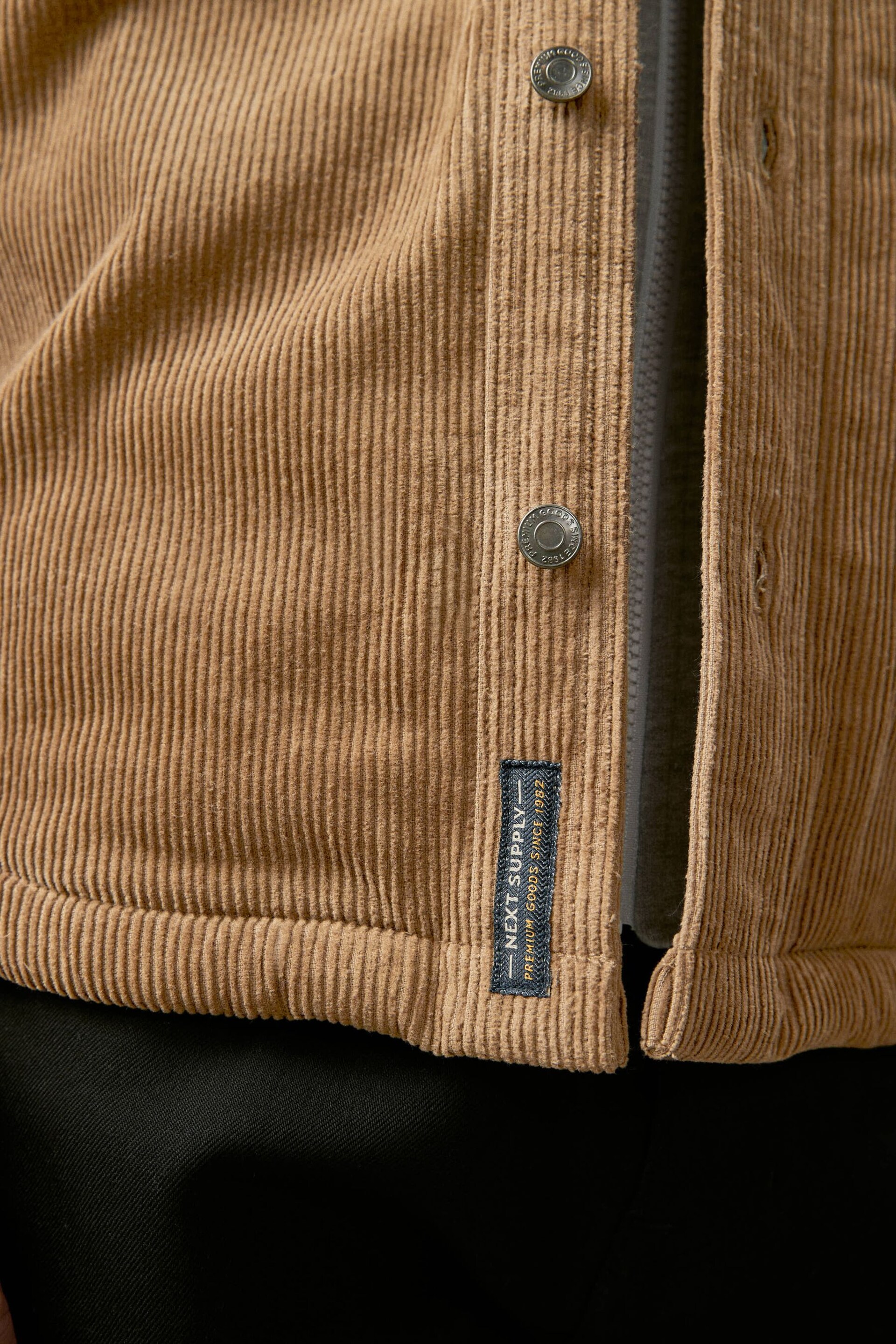 Stone Natural Cord Borg Lined Shacket with Hood - Image 9 of 12