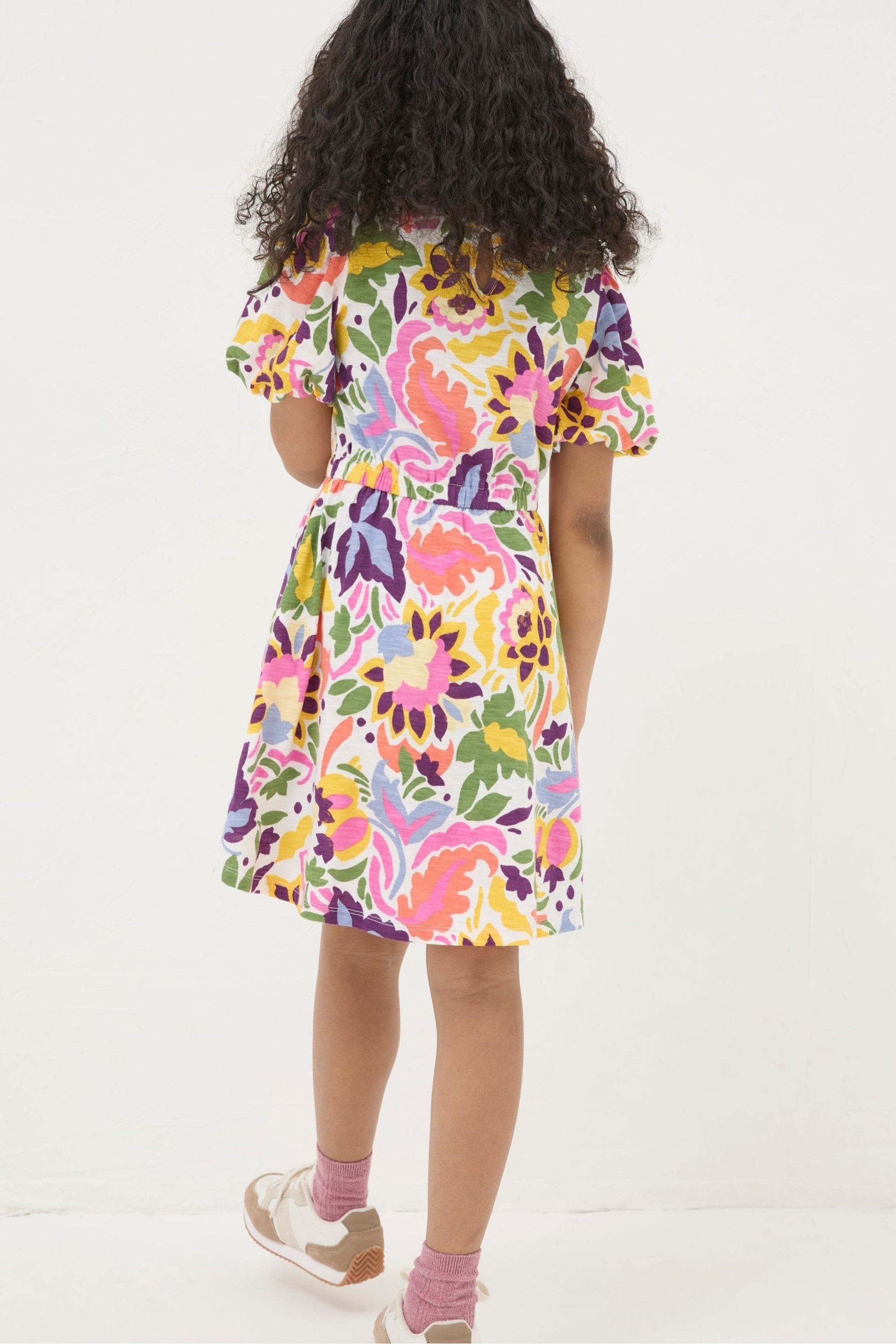 FatFace Pink Art Floral Jersey Printed Dress - Image 2 of 5