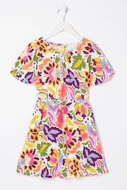 FatFace Pink Art Floral Jersey Printed Dress - Image 5 of 5