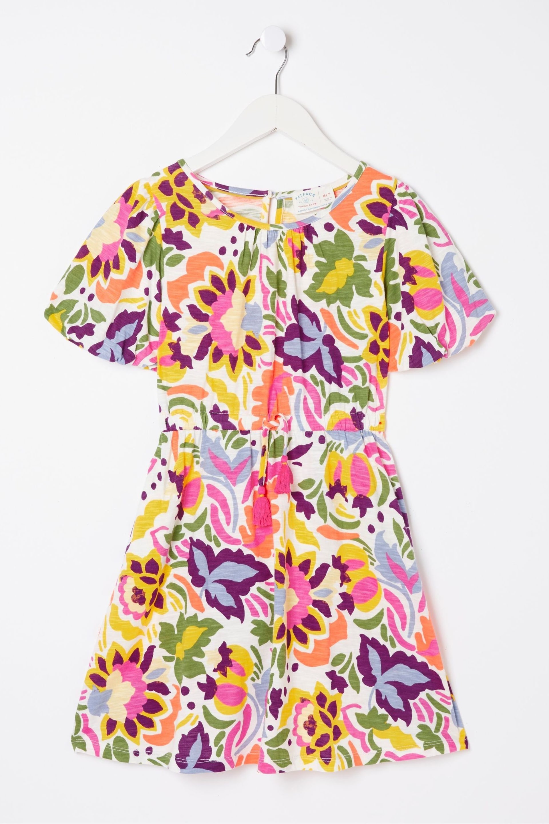 FatFace Pink Art Floral Jersey Printed Dress - Image 5 of 5