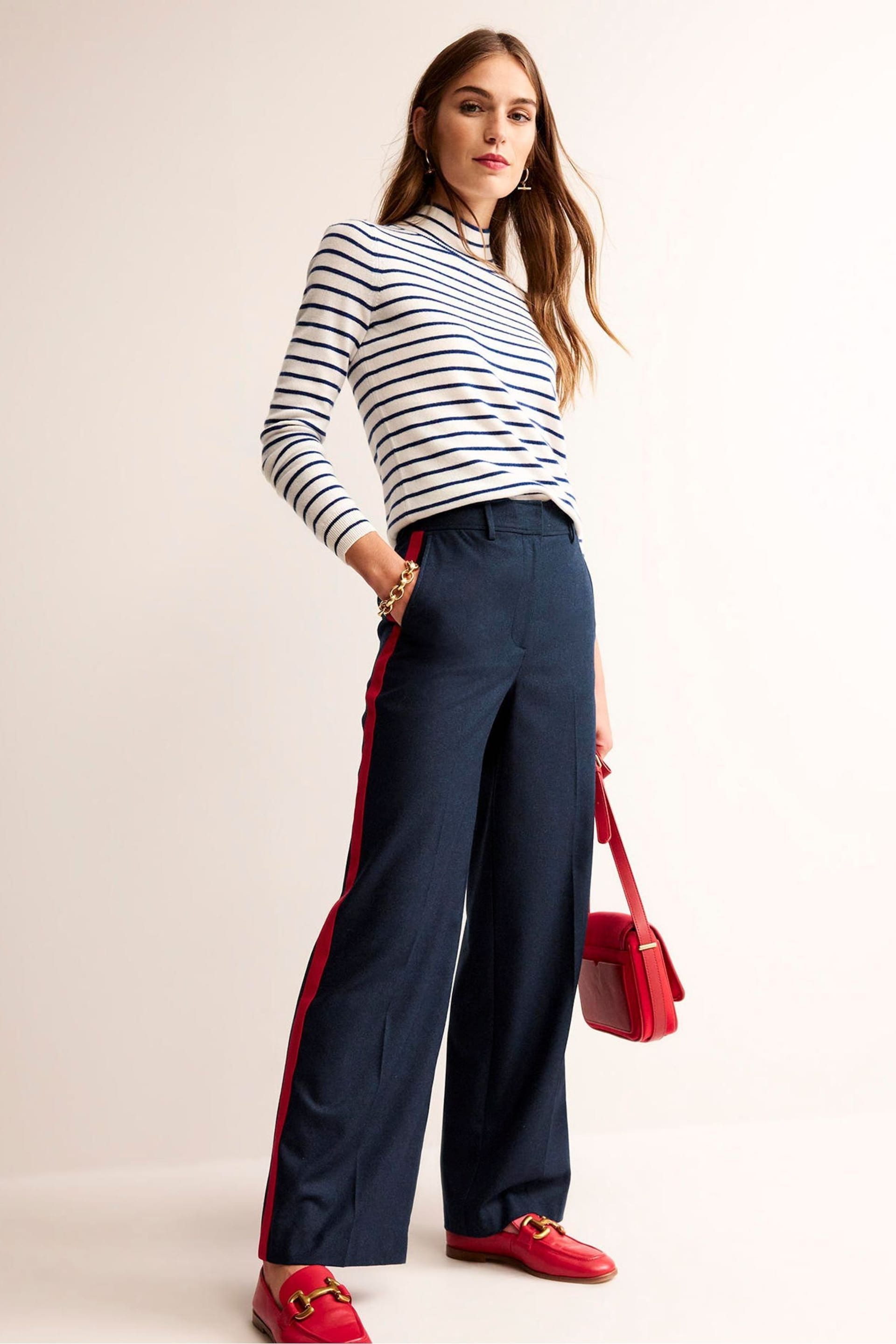 Boden Blue Westbourne Wool Trousers - Image 3 of 5