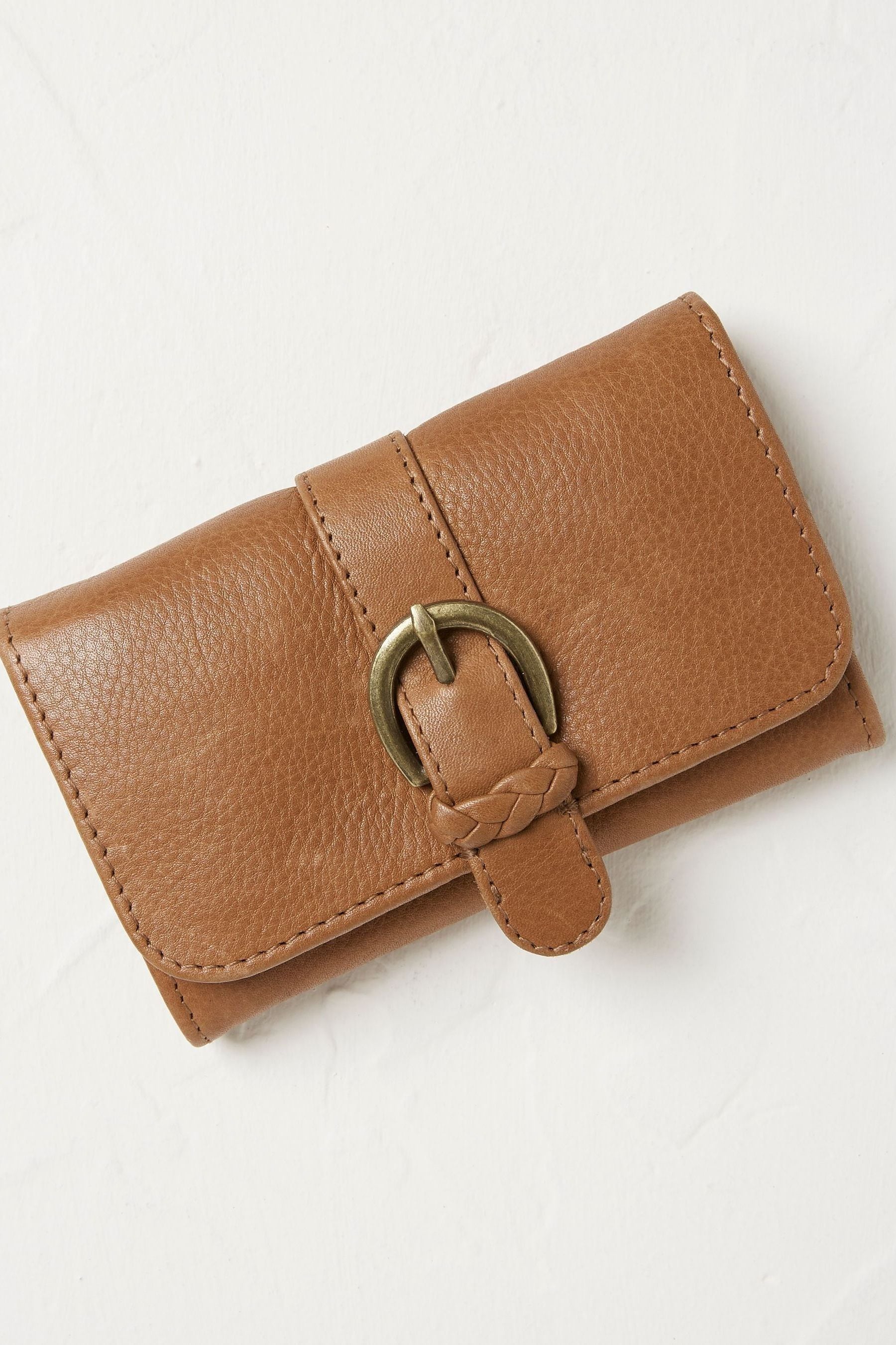 Buy FatFace Harlow Brown Round Buckle Foldover Purse from Next Luxembourg