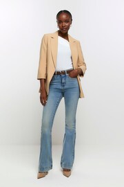 River Island Blue High Rise Tummy Hold Flare Stretch Jeans - Image 1 of 5