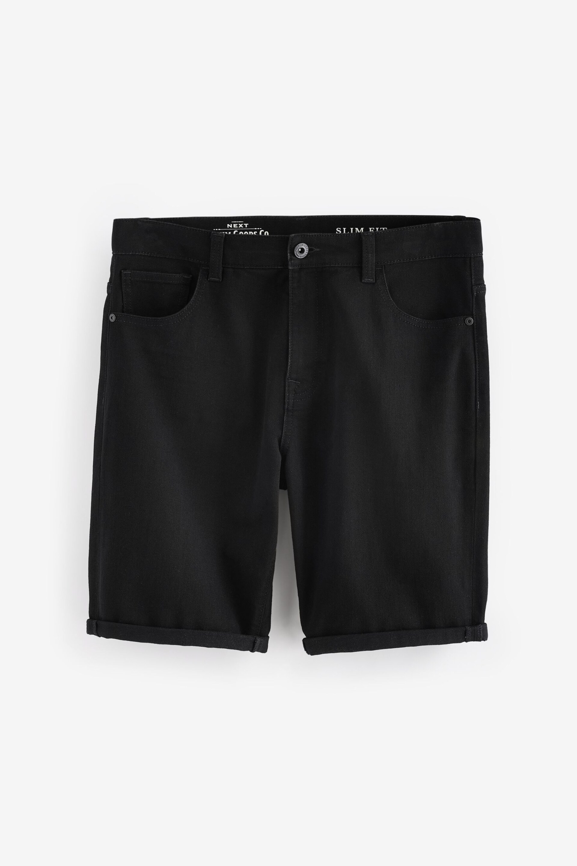 Black Summer Weight Denim Shorts - Image 1 of 4