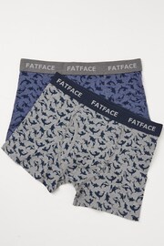 FatFace Blue Killer Whale Boxers 2 Pack - Image 1 of 2