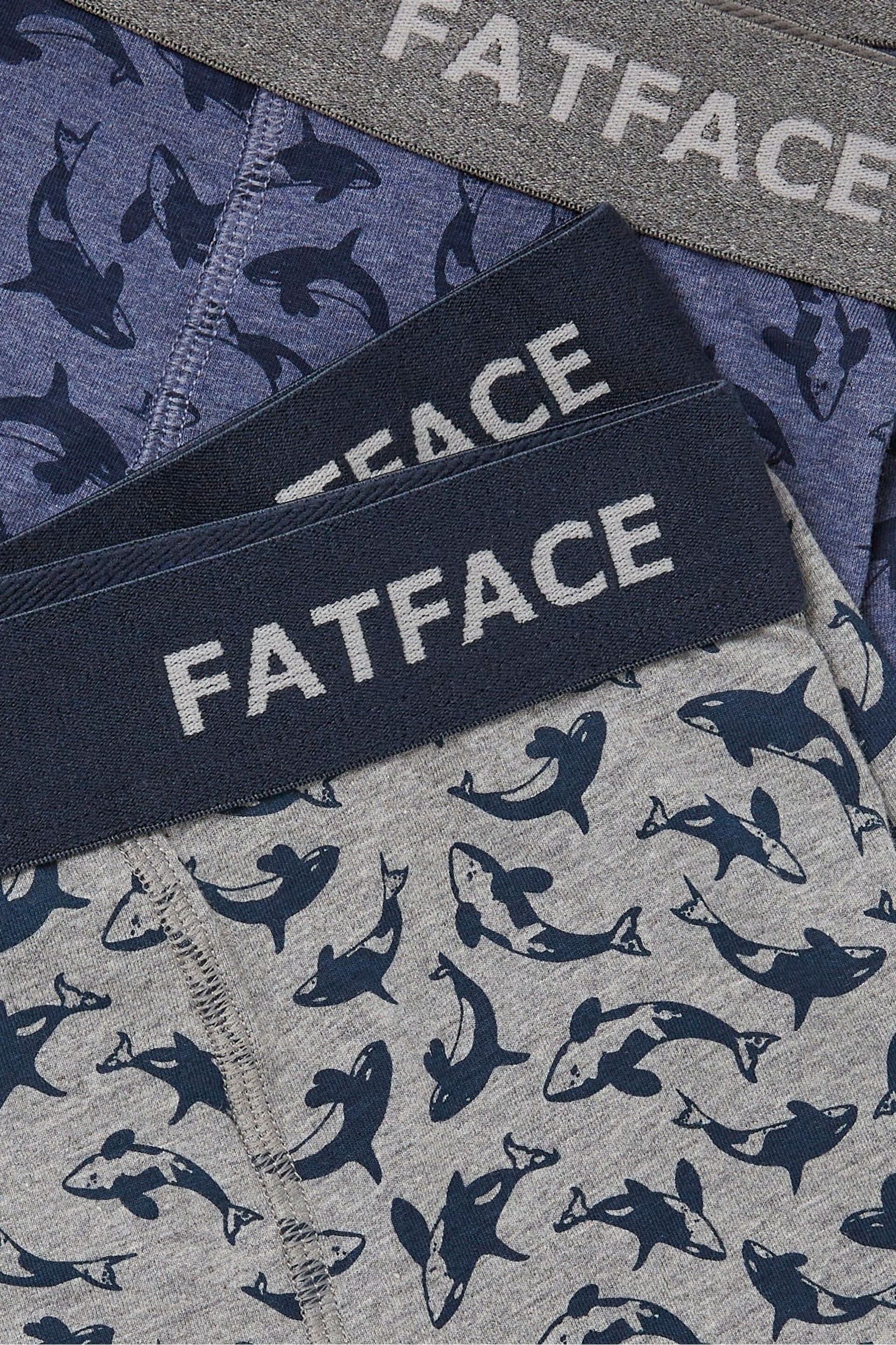 FatFace Blue Killer Whale Boxers 2 Pack - Image 2 of 2
