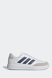 adidas White/Blue Courtblock Trainers - Image 9 of 11