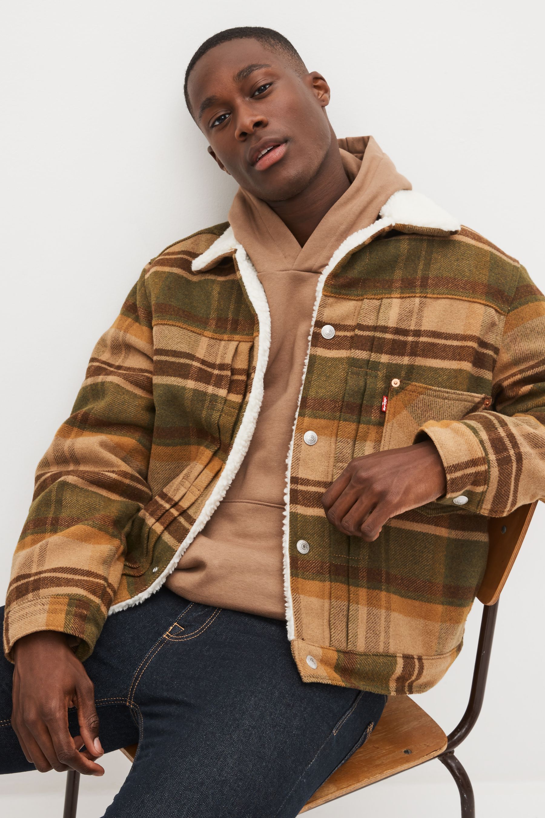 Buy Levi s Brown Type III Sherpa Trucker Jacket from the Next UK