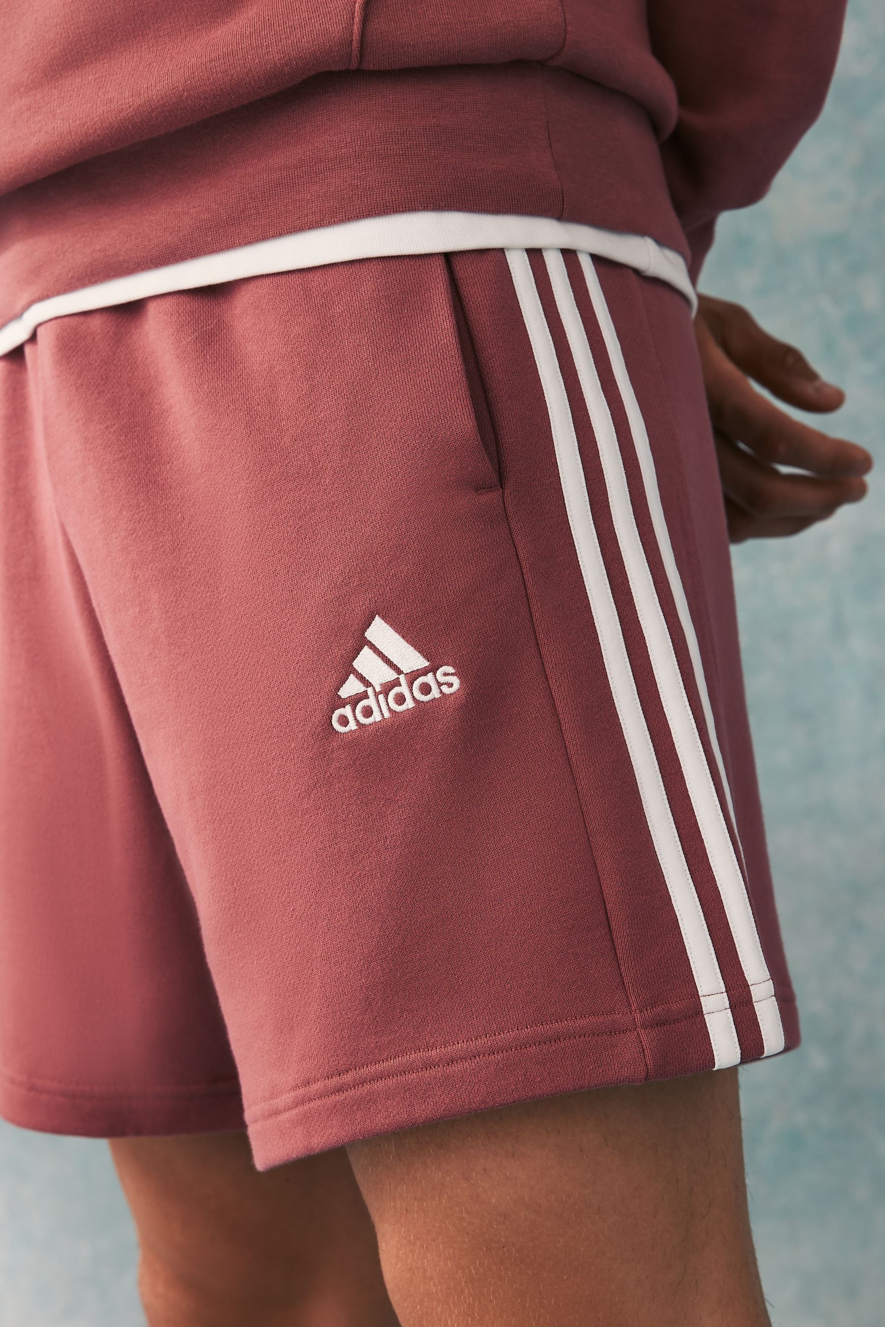 Buy adidas Pink Essentials French Terry 3 Stripes Shorts from the Next UK online shop