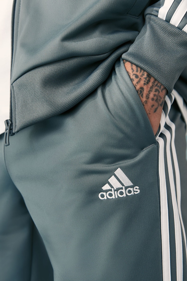 adidas Dark Grey 3-Stripe Tricot Tracksuit - Image 5 of 5