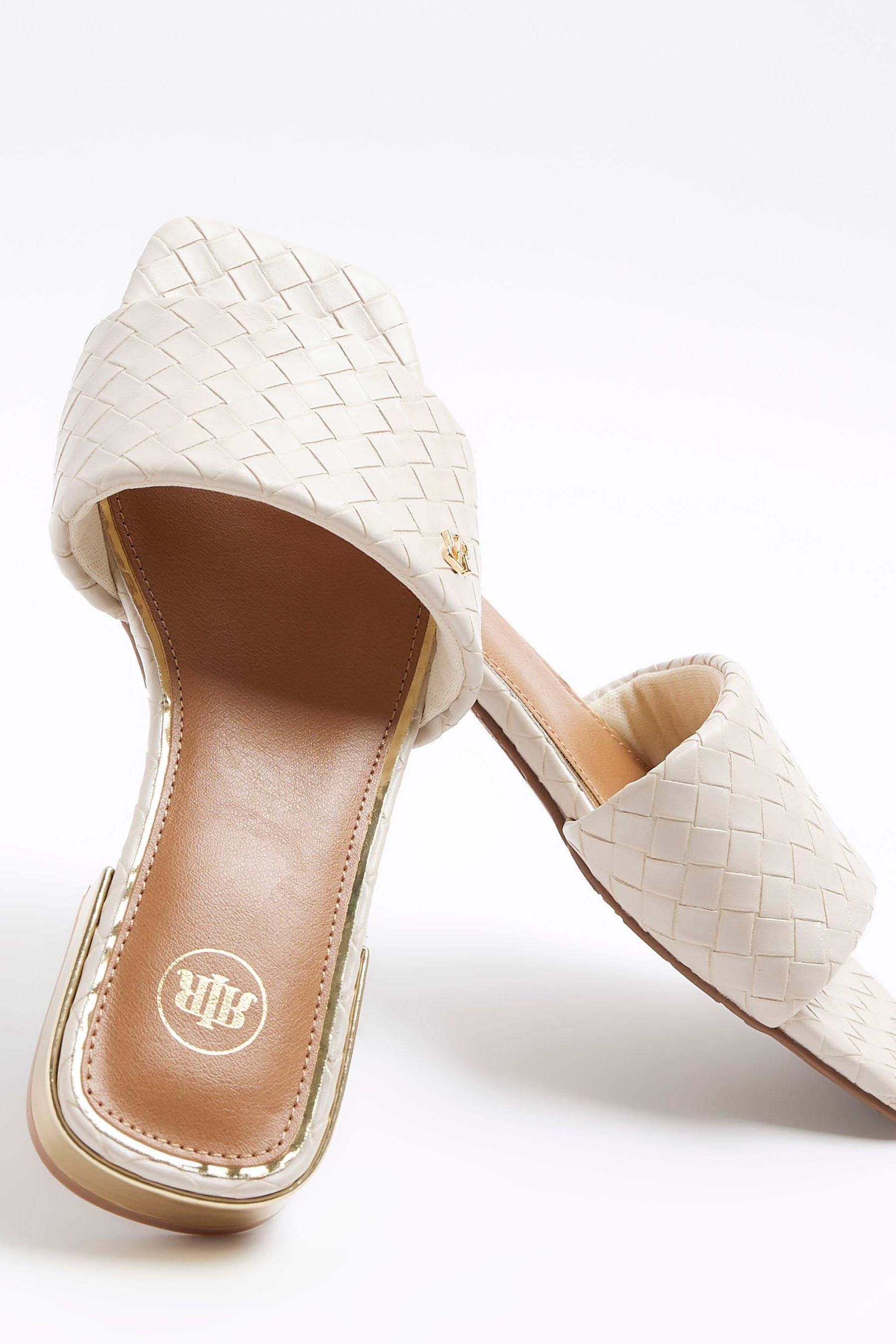 Buy River Island Cream Woven Mule Flat Sandals from the Next UK