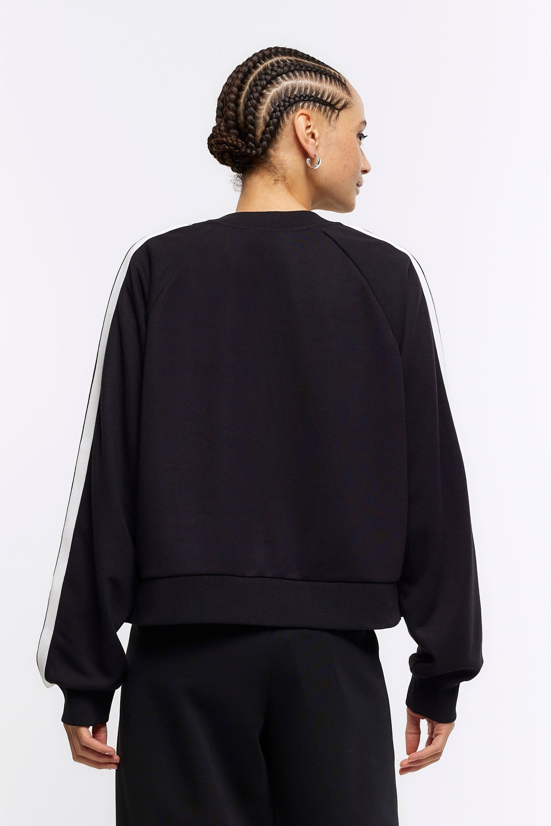 Buy River Island Black Side Stripe Bomber Jacket from Next Luxembourg